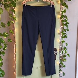 Women's Theory Tappered Leg Flat Front Zip Pocket Beltless Slack Trouser 6